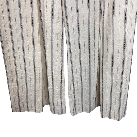 Burning Torch Cream Black Striped Wide Leg Hi-Waist Culottes Pants Women's sz8 - Picture 5 of 10
